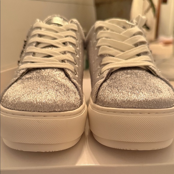 Kurt Geiger Women's Metallic Silver Sneakers - Picture 8 of 10